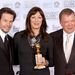 Anjelica Huston, William Shatner és Mark Wahlberg  2005-ös Golden Globe díjátadón.