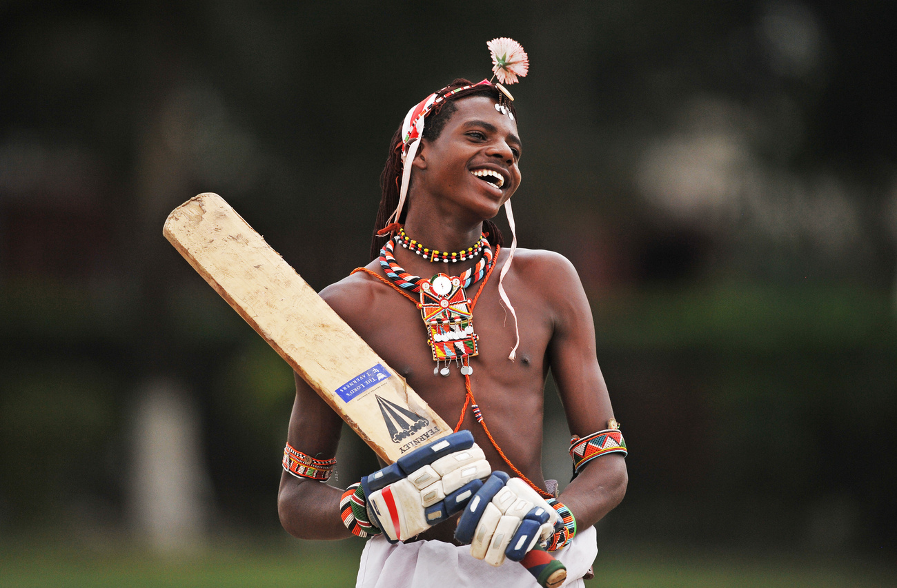 Maszáj harcosok krikett-edzése Mombasában