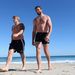 A British and Irish Lions játékosai Ausztráliában strandolnak: a képen Richard Hibbard és Geoff Parling