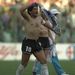 Diego Maradona Argentínából, megint 1990-ben, amikor tizenegyesekkel ugyan, de bejutottak a döntőbe (amit aztán Nyugat-Németország nyert meg)