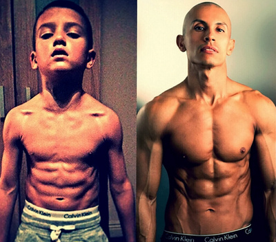 Brandon Blake 8 évesen ilyen nagyon hasonlít már Frank Medrano fitnessz-gurura