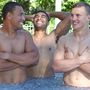 Will Hopoate, Michael Jennings és Jack Wighton a jeges fürdőben