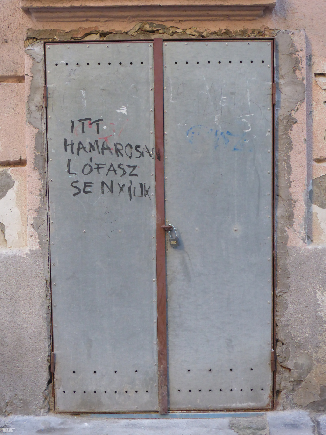 Köszönjük, Marek József utcai ajtóra firkáló graffitiző