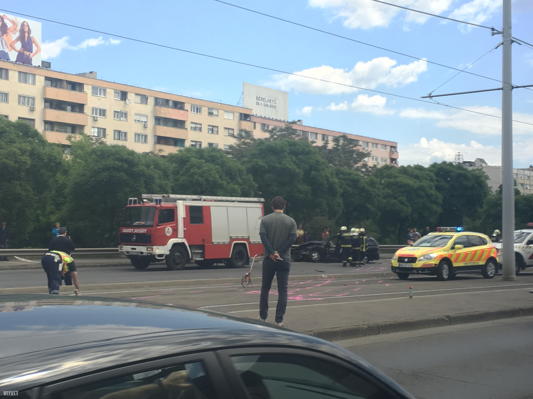 Súlyos autóbaleset történt az Árpád hídon