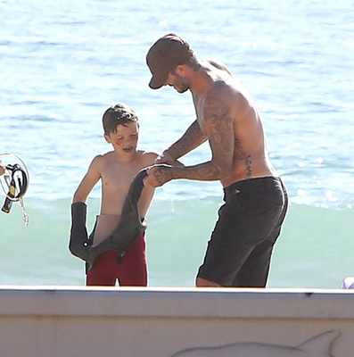 David Beckham a strandon Malibuban