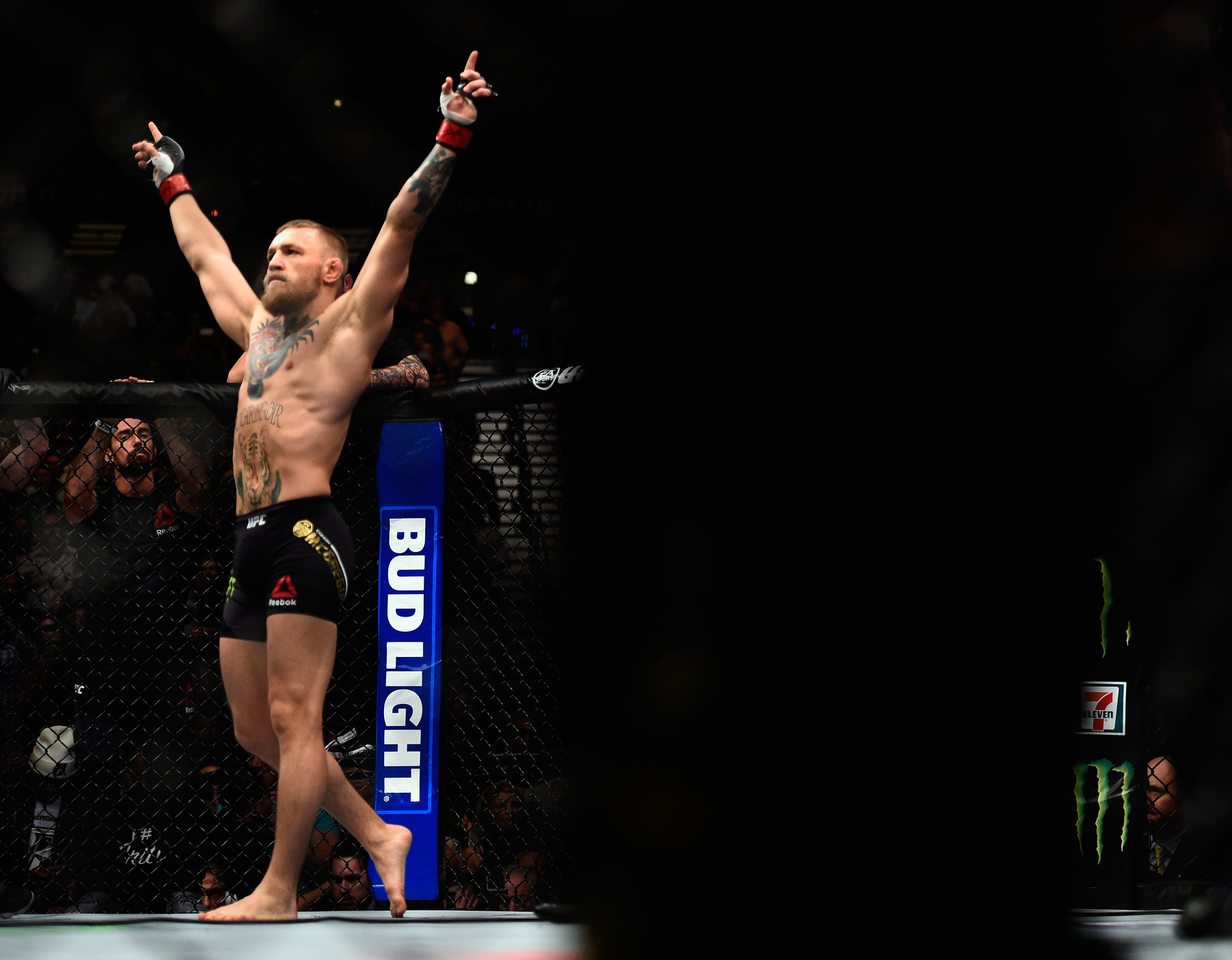Conor McGregor az eredményhirdetéskor – az ellenfele győzött