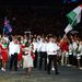 A magyar olimpiai csapat bevonulása, piros-fehér-zöldben