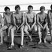 Fiatal úszók, balról a 2. Verrasztó Zoltán, a 4. Hargitay András. (1981)